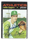 Autographed ROLLIE FINGERS Oakland A's 1971 Topps Card