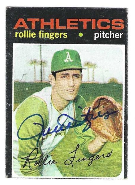 Autographed ROLLIE FINGERS Oakland A's 1971 Topps Card