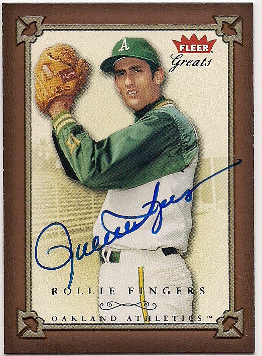 Autographed ROLLIE FINGERS 2004 Fleer Greats of the Game Card