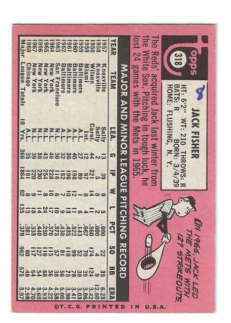 Autographed JACK FISHER Cincinnati Reds 1969 Topps Card