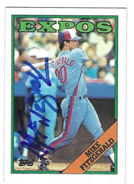 Autographed MIKE FITZGERALD Montreal Expos 1988 Topps Card
