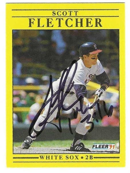Autographed SCOTT FLETCHER Chicago White Sox 1991 Fleer Card