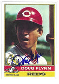Autographed DOUG FLYNN Cincinnati Reds 1976 Topps Card