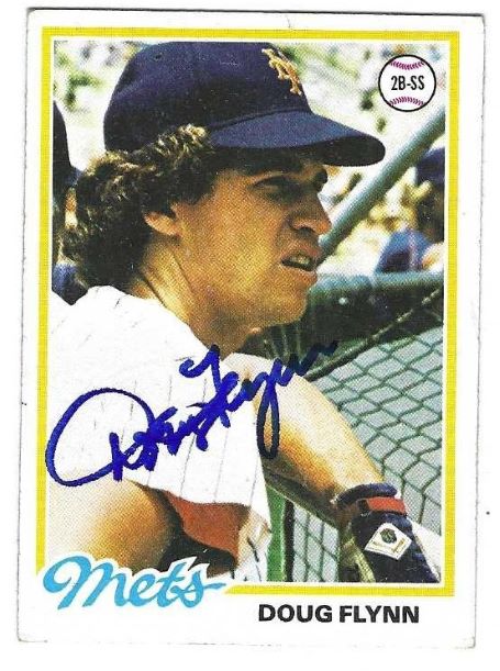 Autographed DOUG FLYNN New York Mets 1978 Topps Card