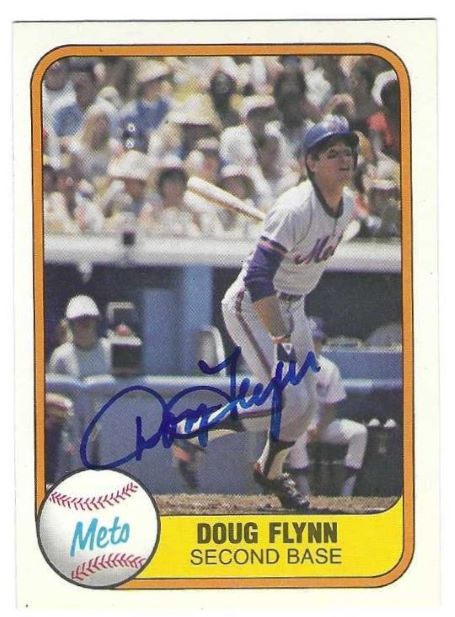 Autographed DOUG FLYNN New York Mets 1981 Fleer Card