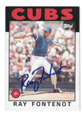 Autographed RAY FONTENOT CHICAGO CUBS 1986 Topps Card