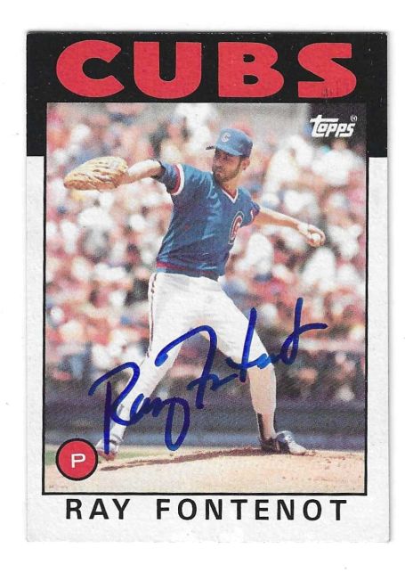 Autographed RAY FONTENOT CHICAGO CUBS 1986 Topps Card