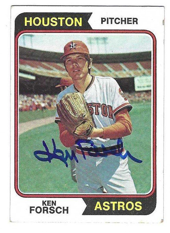 Autographed KEN FORSCH Houston Astros 1974 Topps Card