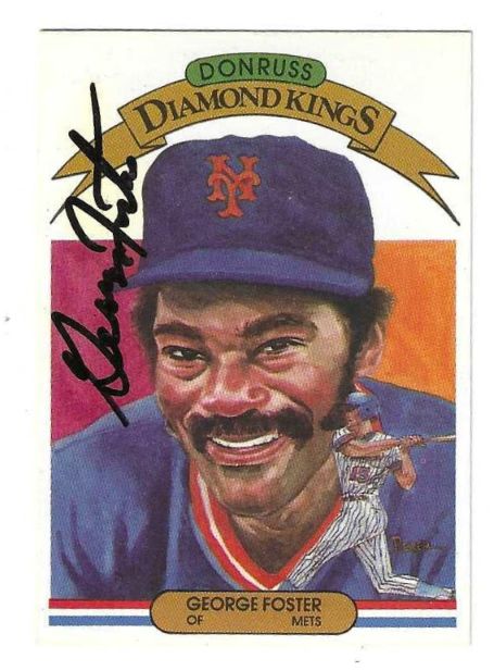 Autographed GEORGE FOSTER New York Mets 1983 Donruss Diamond King
