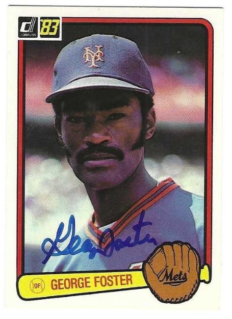 Autographed GEORGE FOSTER New York Mets 1983 Donruss Card