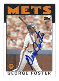 Autographed GEORGE FOSTER New York Mets 1986 Topps Card