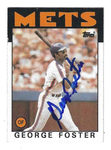 Autographed GEORGE FOSTER New York Mets 1986 Topps Card