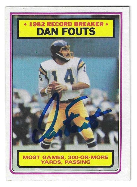 Autographed Dan Fouts San Diego Chargers 1983 Topps Card