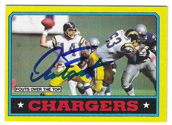 Autographed Dan Fouts San Diego Chargers 1986 Topps Card