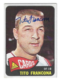 Autographed TITO FRANCONA St. Louis Cardinals 1965 Topps Card