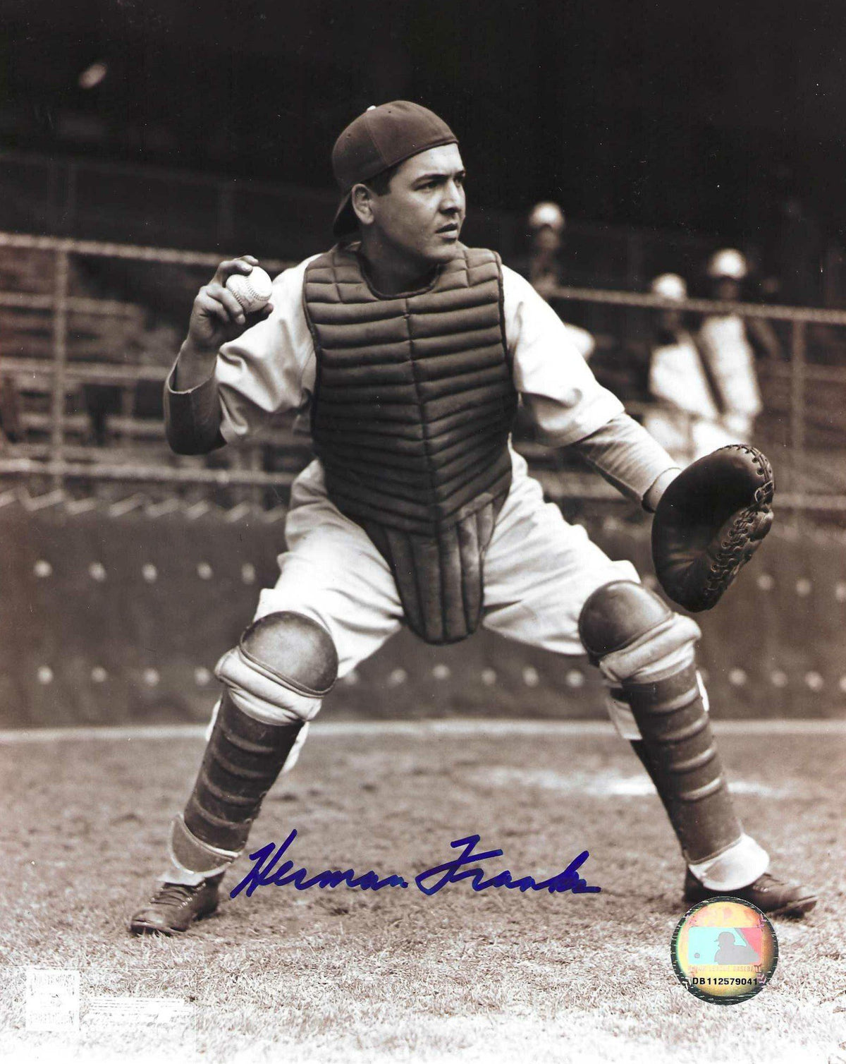 AUTOGRAPHED HERMAN FRANKS 8x10 Brooklyn Dodgers photo