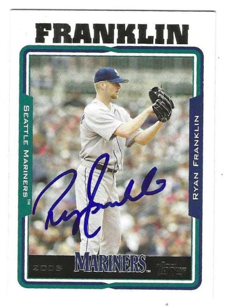 Autographed RYAN FRANKLIN Seattle Mariners 2005 Topps Card