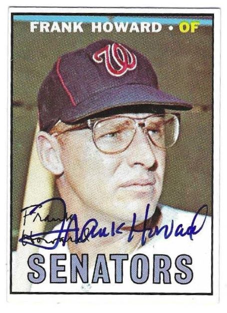 Autographed FRANK HOWARD Washington Senators 1967 Topps Card