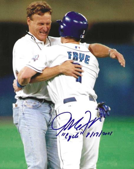 Autographed JEFF FRYE "Cycle 8/17/2001"  8x10 Toronto Blue Jays Photo