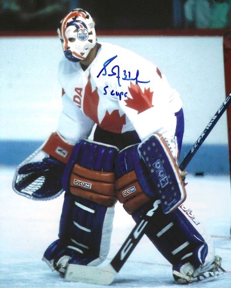Autographed GRANT FUHR "5 Cups" 8X10 Team Canada Photo
