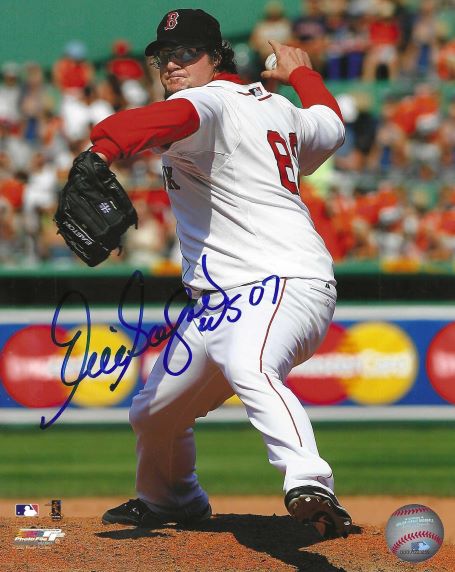 AUTOGRAPHED ERIC GAGNE "WS 07" 8X10 Boston Red Sox photo