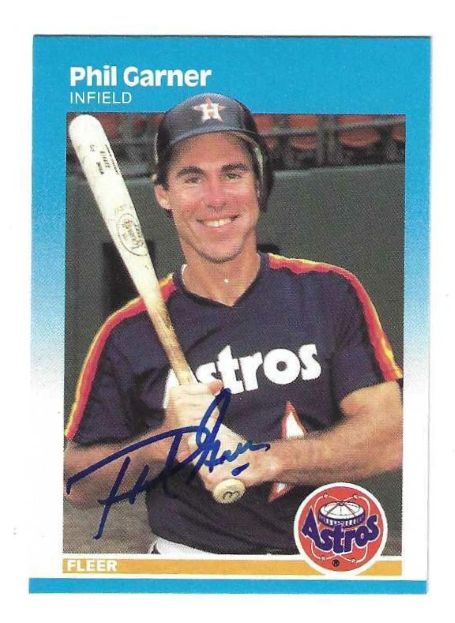 Autographed PHIL GARNER Houston Astros 1987 Fleer Card