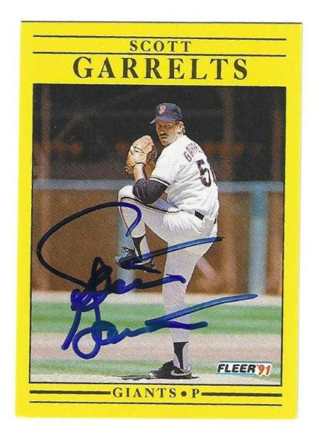 Autographed SCOTT GARRELTS San Francisco Giants 1991 Fleer Card