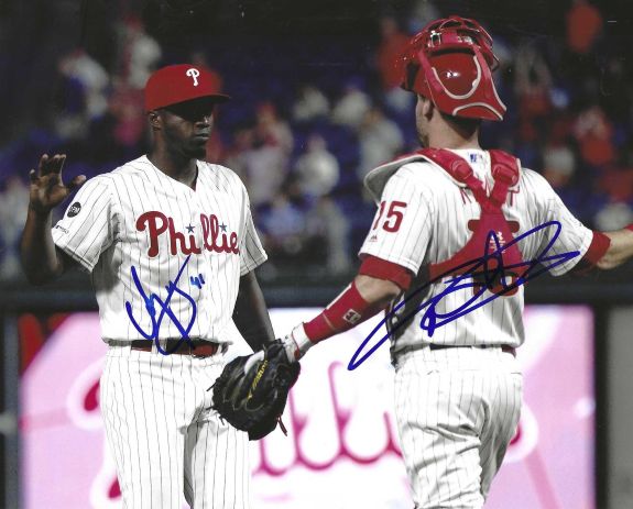 AUTOGRAPHED EDGAR GARCIA &amp; ANDREW KNAPP 8X10 Philadelphia Phillies Photo