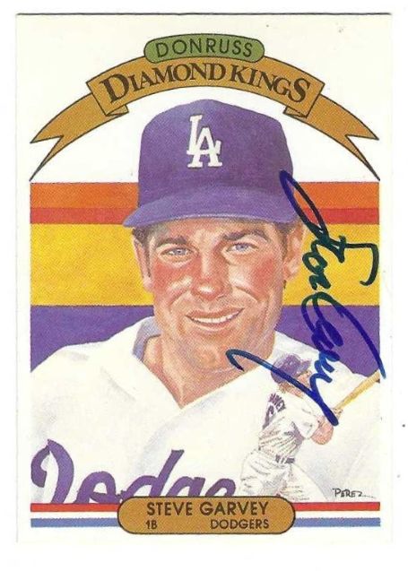 Autographed  STEVE GARVEY Los Angeles Dodgers 1982 Donruss Diamond King