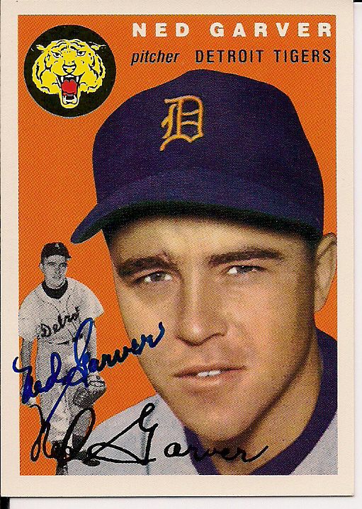 Autographed NED GARVER 1954 Topps Archive card