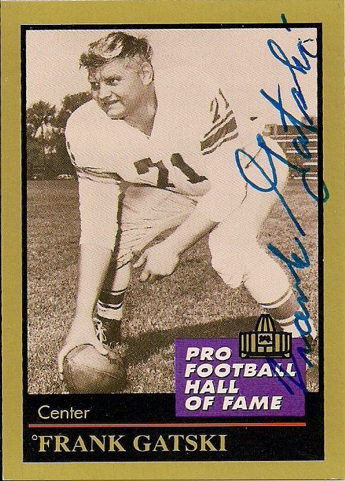 Autographed FRANK GATSKI 1991 Enor Football card