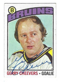 Autographed  GERRY CHEEVERS 1976-77 Topps Boston Bruins card #120