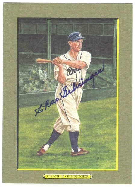 Autographed CHARLIE GEHRINGER Perez-Steele Great Moments Card