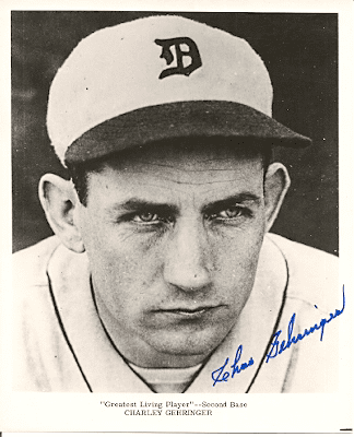 Autographed CHARLES GEHRINGER  Detroit Tigers photo
