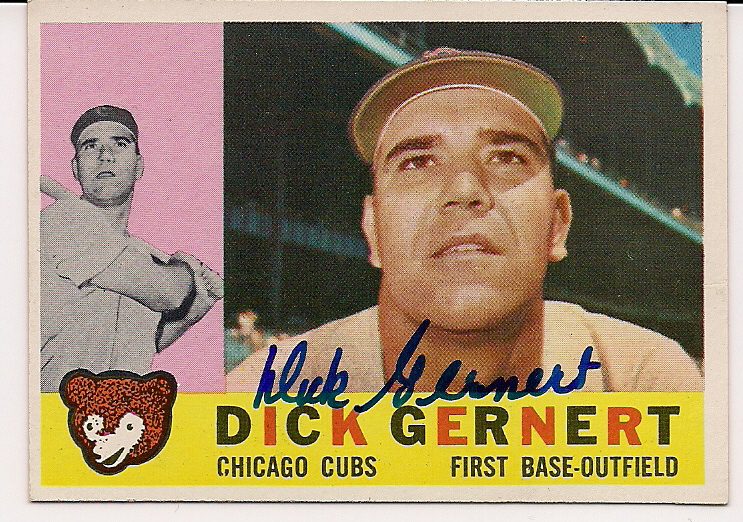 Autographed DICK GERNERT Chicago Cubs 1960 Topps Card