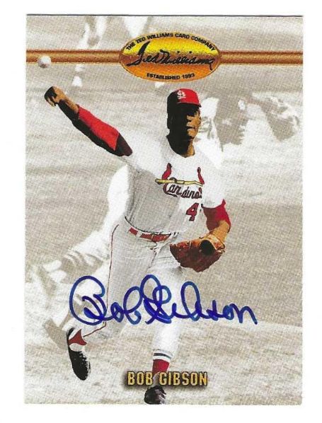 Autographed BOB GIBSON St. Louis Cardinals 1993 Ted Williams Card Company Card