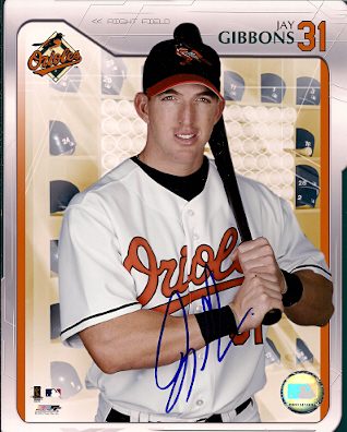 AUTOGRAPHED JAY GIBBONS 8x10 Baltimore Orioles Photo