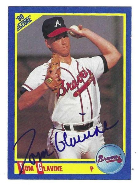 Autographed 1990 Score TOM GLAVINE Atlanta Braves Card #481
