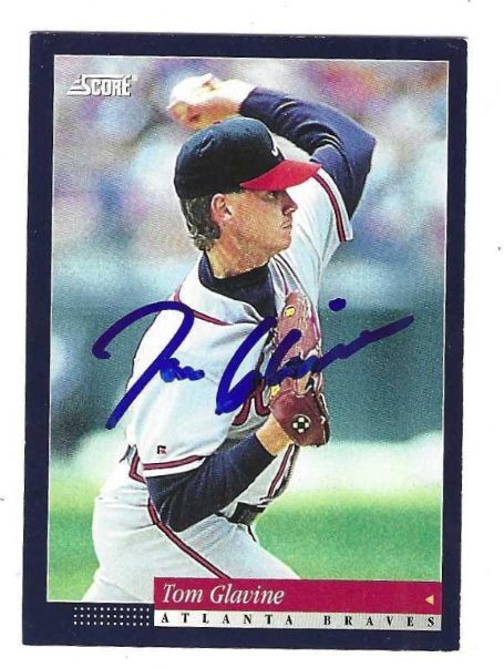 Autographed 1994 Score TOM GLAVINE Atlanta Braves Card #30