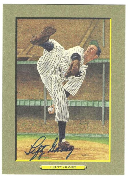 Autographed LEFTY GOMEZ New York Yankees Perez-Steele Great Moments Card