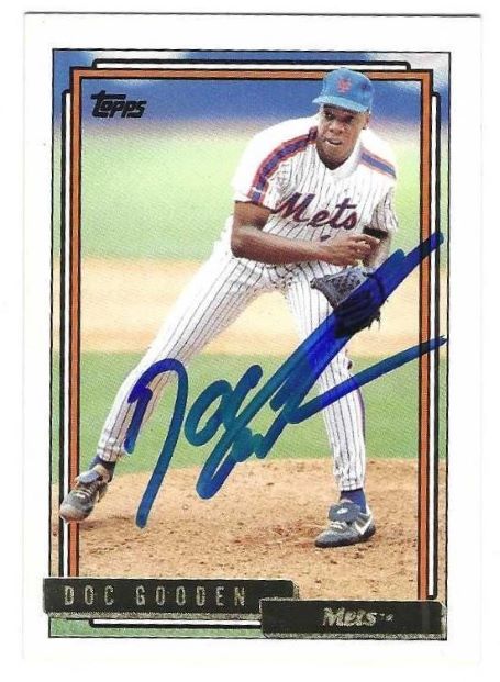 Autographed DOC GOODEN New York Mets 1992 Topps Gold Card