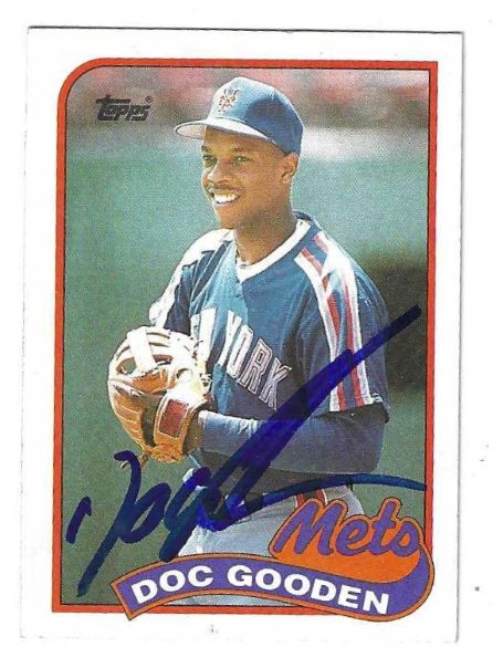 Autographed DOC GOODEN New York Mets 1989 Topps Card