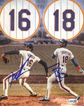 AUTOGRAPHED DOC GOODEN and DARRYL STRAWBERRY 8X10 New York Mets photo JSA