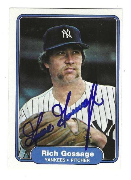 Autographed GOOSE GOSSAGE New York Yankees 1982 Fleer Card