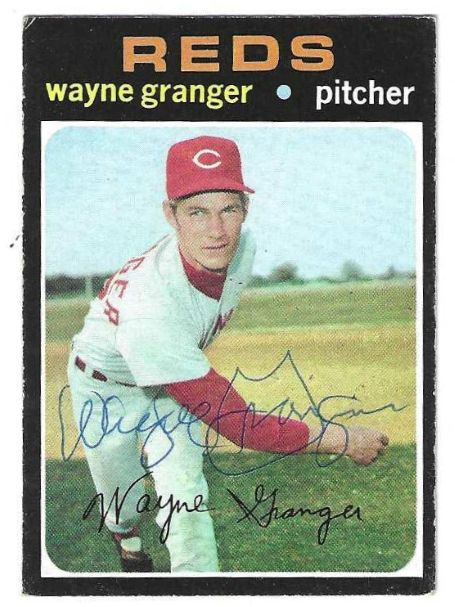 Autographed WAYNE GRANGER Cincinnati Reds 1971 Topps Card