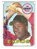 Autographed JIM GRANT Montreal Expos 1969 Topps Card