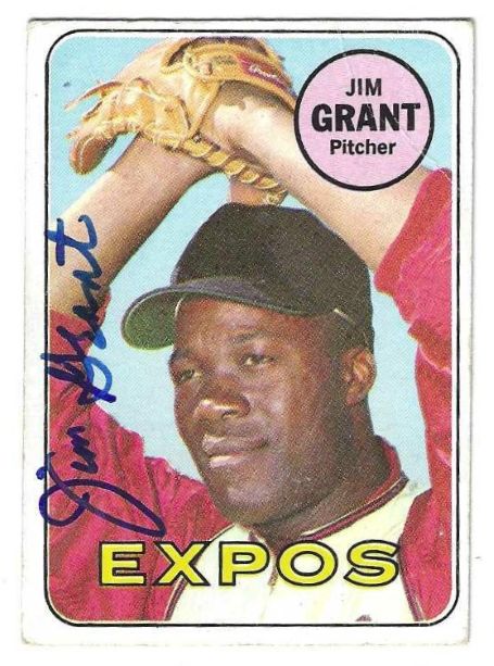 Autographed JIM GRANT Montreal Expos 1969 Topps Card