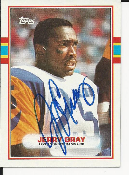 Autographed 1989 Topps Jerry Gray Football card #131
