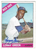 Autographed LENNY GREEN Boston Red Sox 1966 Topps Card