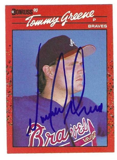 Autographed TOMMY GREENE Atlanta Braves 1990 Donruss Card